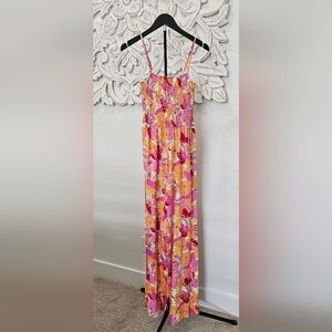 NWT Copper Key Vibrant Pink/Orange Linen Jumpsuit Size Small